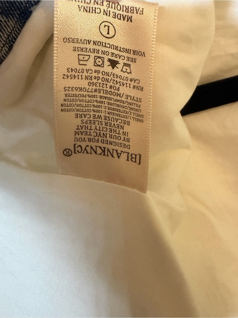 🤍🧥 Blank NYC Quilted Patchwork Jacket | Cream & Denim Trim | Size L 🧥🤍 - Picture 3 of 7